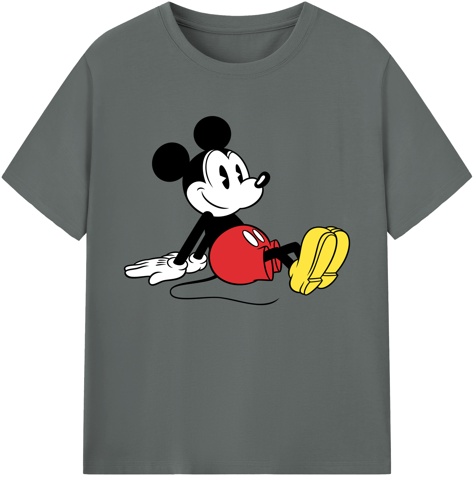 ミッキーマウス Mickey Mouse 綿100％ メンズ半袖Tシャツ｜肌触りやわらか＆通気性